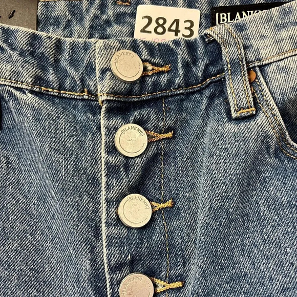 BlankNYC Womens Madison Jeans 27 Denim Distressed Button Fly High Waist Pants - Picture 4 of 8